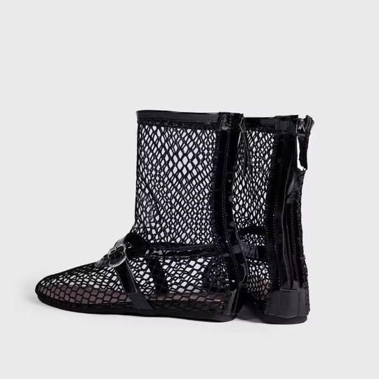Damen Netzstiefeletten mit modischen Akzenten und komfortablem Futter R&B