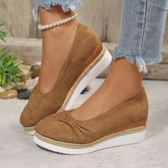 Damen Wedge-Pantoletten mit dekorativem Knoten R&B