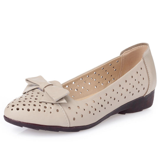 Damen Luftige Ballerinas mit elegantem Schleifen-Detail und atmungsaktiven Perforationen R&B