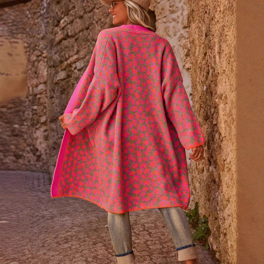 Damen modischer Cardigan mit auffälligem Muster R&B
