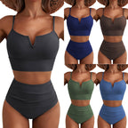 Damen Hochtailliertes Bikini-Set mit modernem V-Ausschnitt und angenehmer Passform R&B