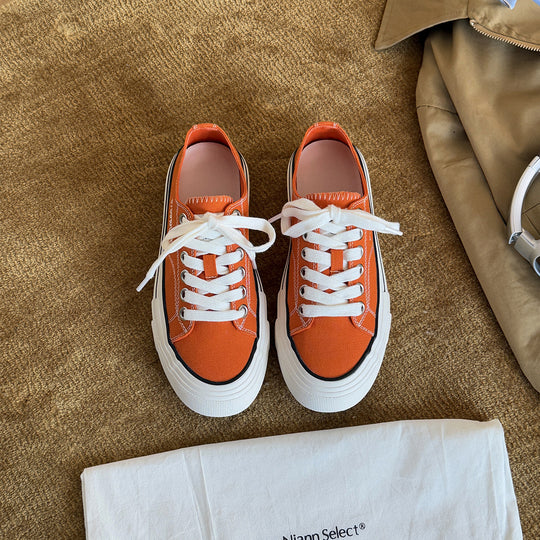 Damen Sportliche Canvas Sneaker mit klassischer Schnürung und rutschfester Sohle R&B