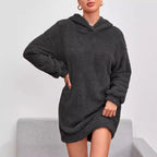 Damen Kuscheliger Oversize-Hoodiekleid aus weichem Fleece R&B