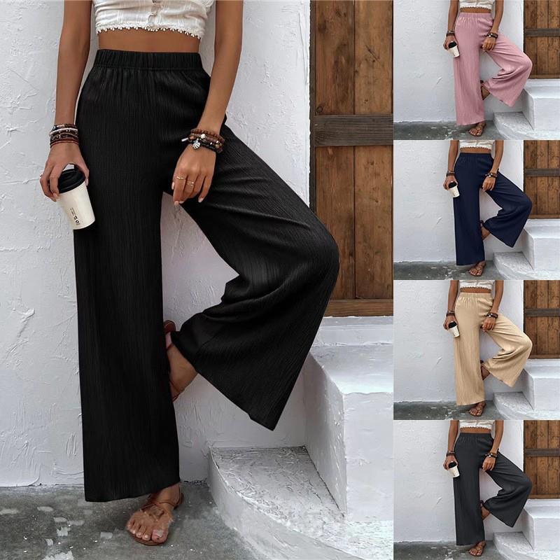 Damen Weite Plisséhose mit elastischem Bund und elegantem Fall R&B