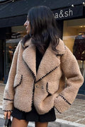R&B | Croppte Plüschjacke Imitiertes Fell Komfortabel und Trendy