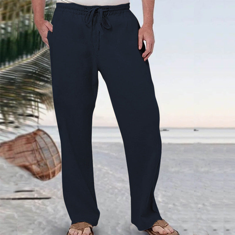 Herren nan weiche Loungehose aus Baumwolljersey mit elastischem Tunnelzugbund und seitlichen Eingrifftaschen R&B