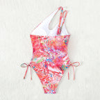 Damen Einseitiger Cut-Out Badeanzug mit verstellbaren Schnürdetails R&B