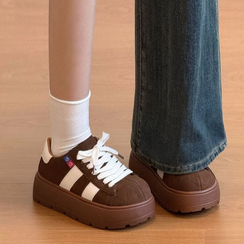 Damen Sportliche Sneaker mit robustem Plateau und atmungsaktiver Sohle R&B