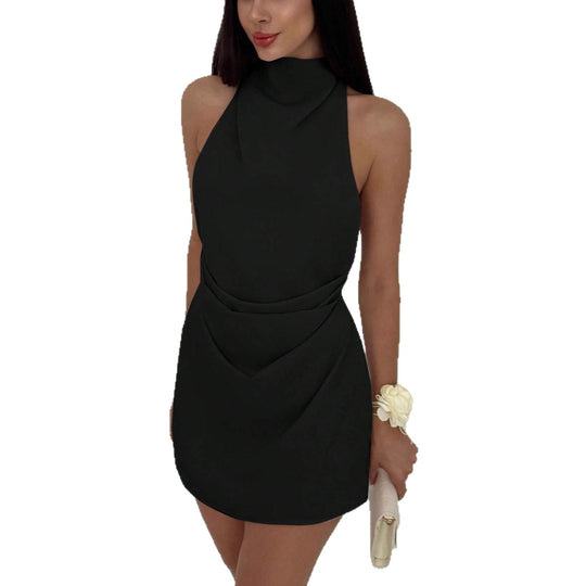 Damen Skaterkleid mit hohem Kragen und figurbetontem Schnitt R&B