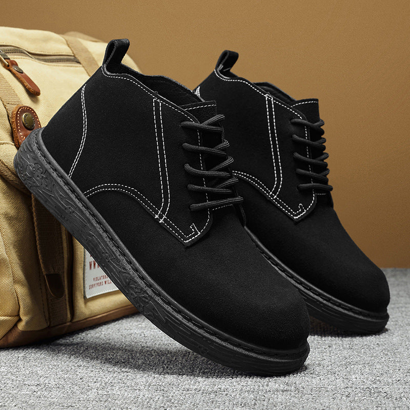 Damen Stiefeletten aus weichem Nubuckleder mit rutschfester Sohle