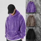 Damen kuscheliger Fleece-Hoodie mit Kängurutasche und Kapuze