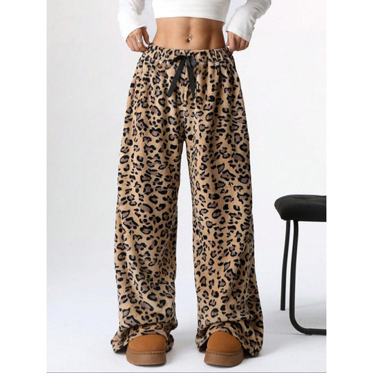 Damen Bequeme Hosen mit Leopardenmuster R&B
