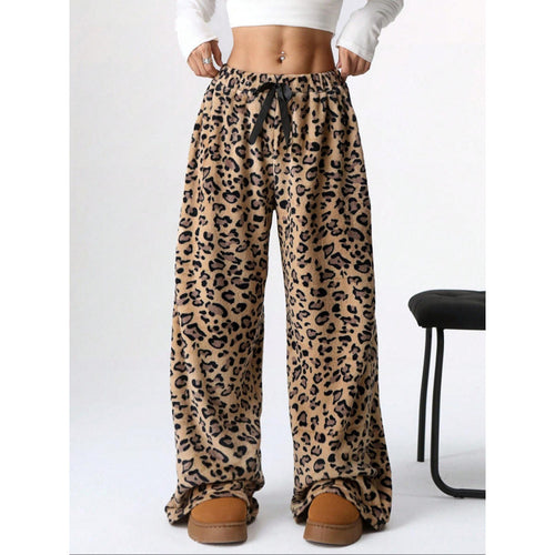 Damen Bequeme Hosen mit Leopardenmuster R&B