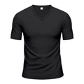 Herren Kurzarm Henley-T-Shirt mit atmungsaktiver Struktur R&B