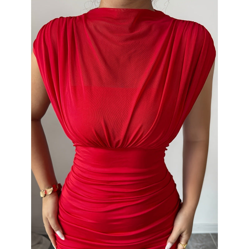 Damen Elegantes Maxikleid mit figurbetontem Schnitt und fließendem Rock R&B