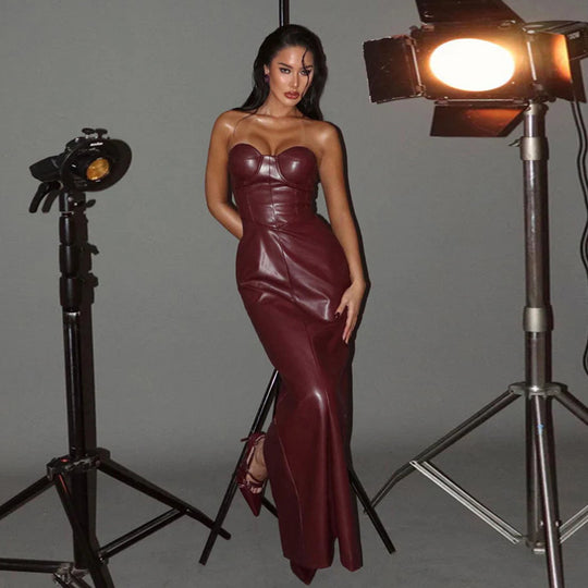 Damen Korsett-Oberteil im eleganten Look mit figurbetonendem Schnitt und strapazierfähigem Kunstleder R&B