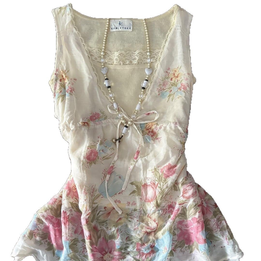 Damen Verspieltes Blumentop R&B