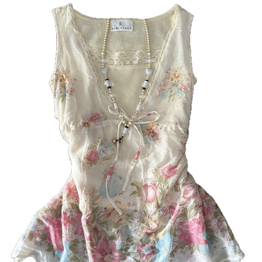 Damen Verspieltes Blumentop R&B