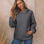 Damen Kapuzenpullover mit strukturiertem Steppmuster und praktischen Taschen R&B