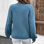 Damen Strickjacke mit hohem Kragen und Reißverschluss R&B