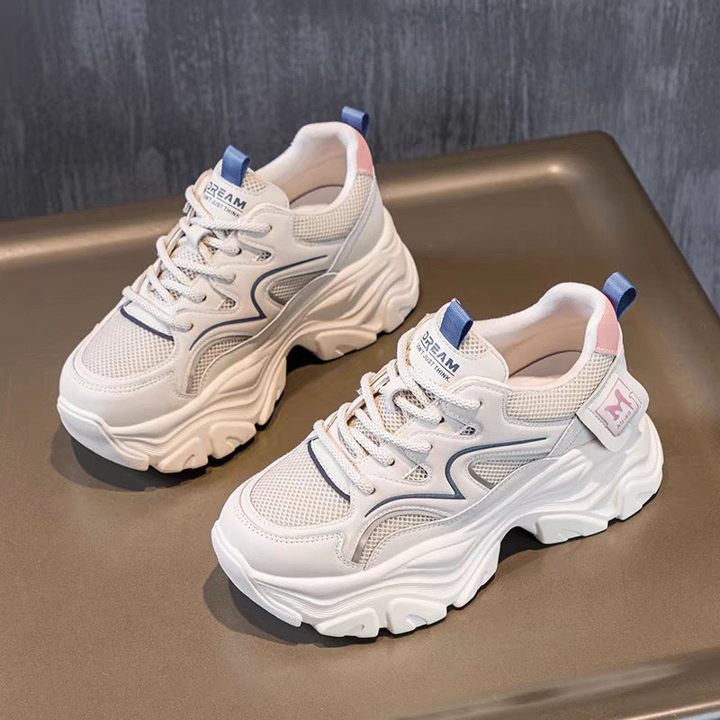Damen Chunky Sneakers mit atmungsaktiver Mesh-Oberfläche und sportlicher Dämpfung R&B