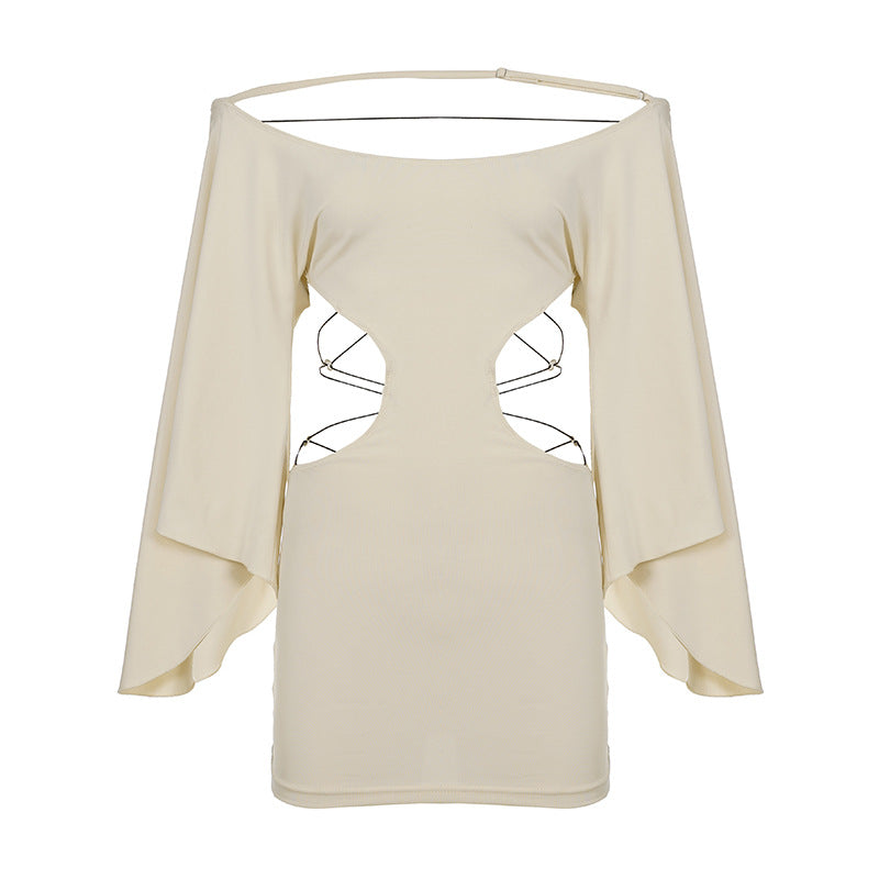 Damen Kleid mit off-shoulder Design und raffinierten Cut-Out-Details R&B