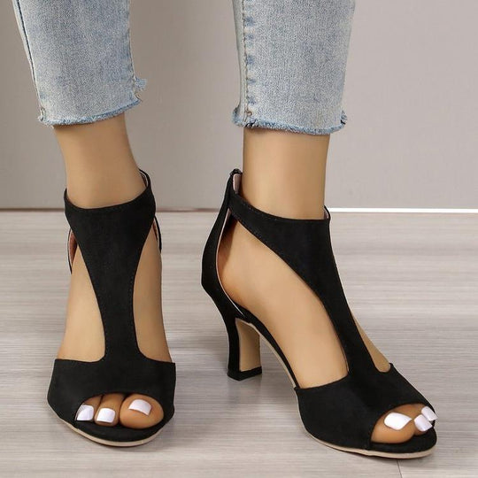 Damen Peep-Toe-Heels mit elegantem Riemendesign R&B