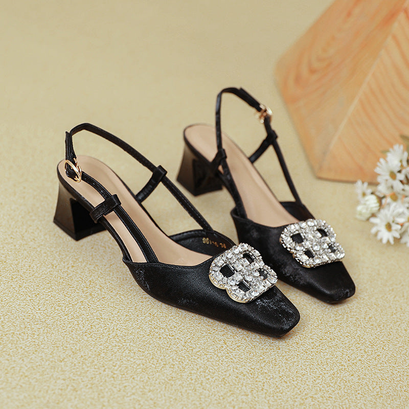 Damen Slingback-Pumps mit funkelndem Schmuck R&B