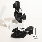Damen Slingback-Pumps mit glamourösem Schleifendesign und funkelnden Riemen R&B