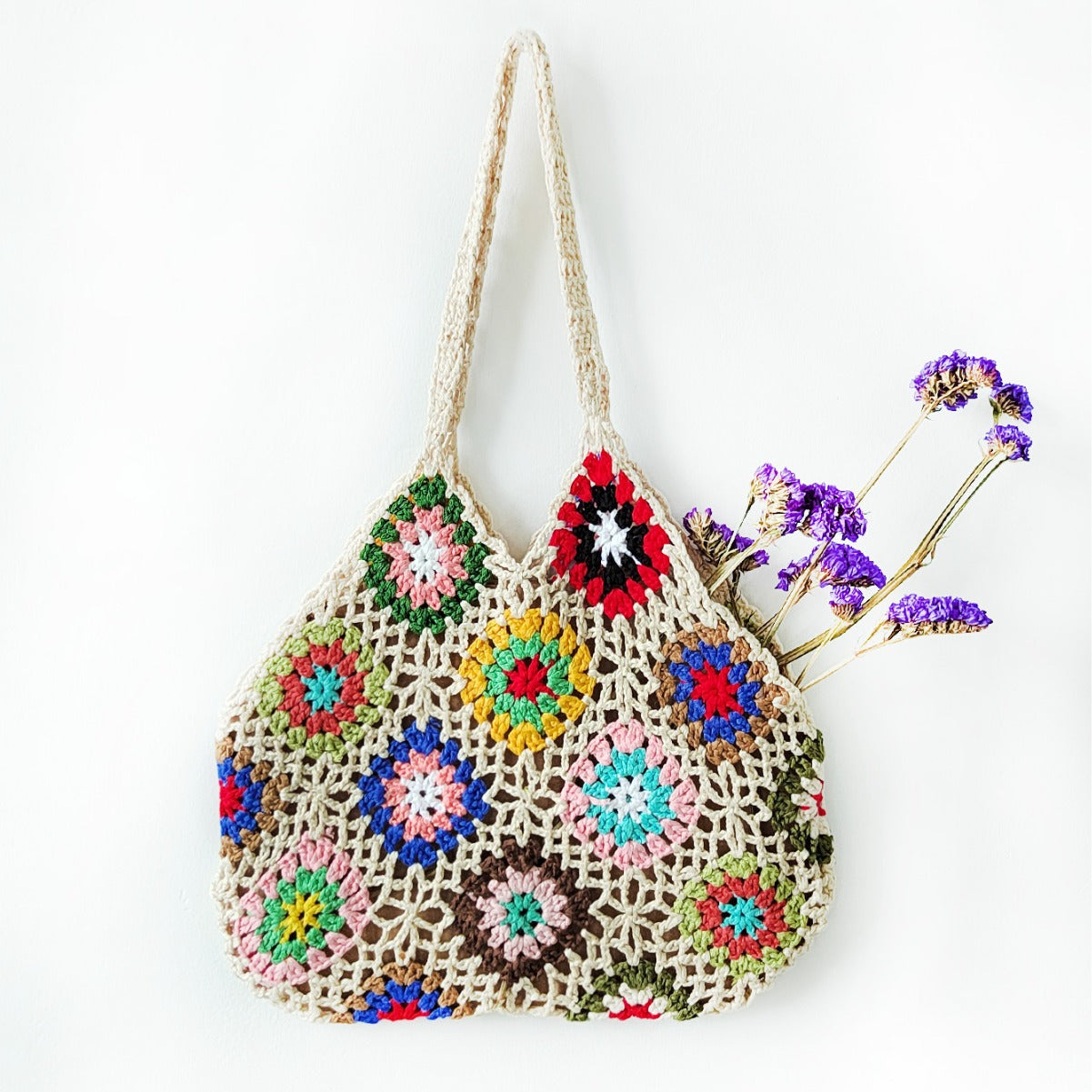 Damen Handgefertigte Häkel-Shopper-Tasche R&B