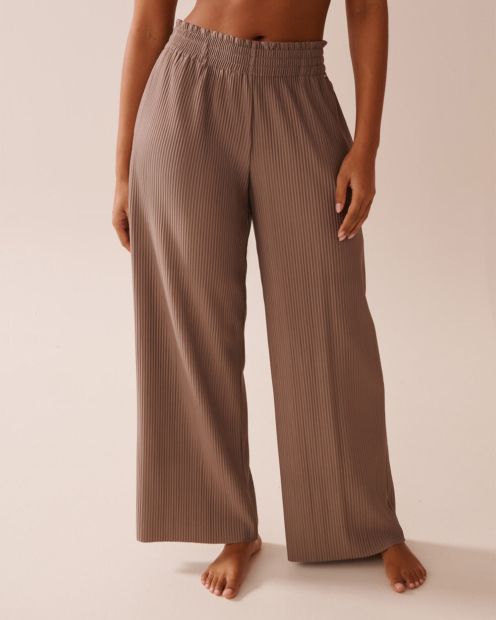 Damen Plissee-Hose mit elastischem Bund und Seitentaschen R&B