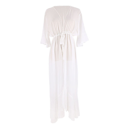 Damen Strandkimono mit luxuriösem Wellenmuster Heidi Mode