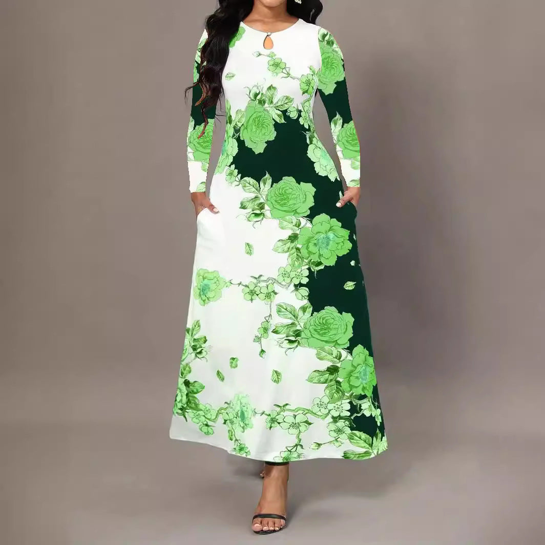Damen Maxikleid mit floralen Mustern R&B