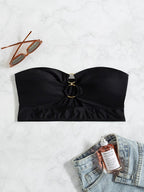Damen Bandeau-Bikini-Oberteil mit elegantem Ringdetail R&B
