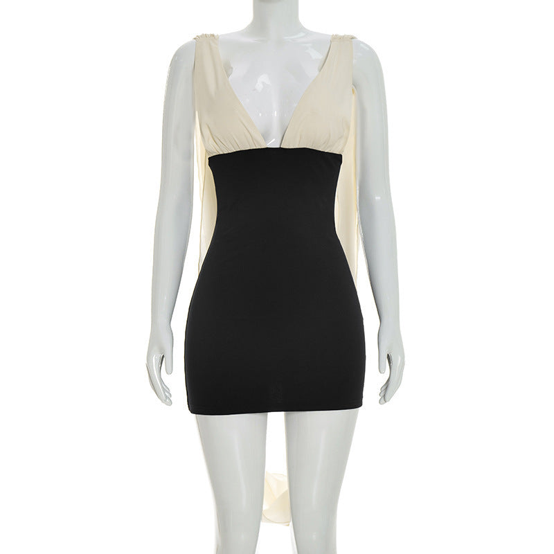 Damen Wickelminikleid mit aufregenden Trägern und figurbetonter Silhouette R&B
