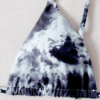 Damen Triangel-Bikini mit verstellbaren Trägern und schickem Batikmuster R&B