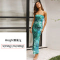 R&B | Satin rückenfreies Röhrentop Kleid