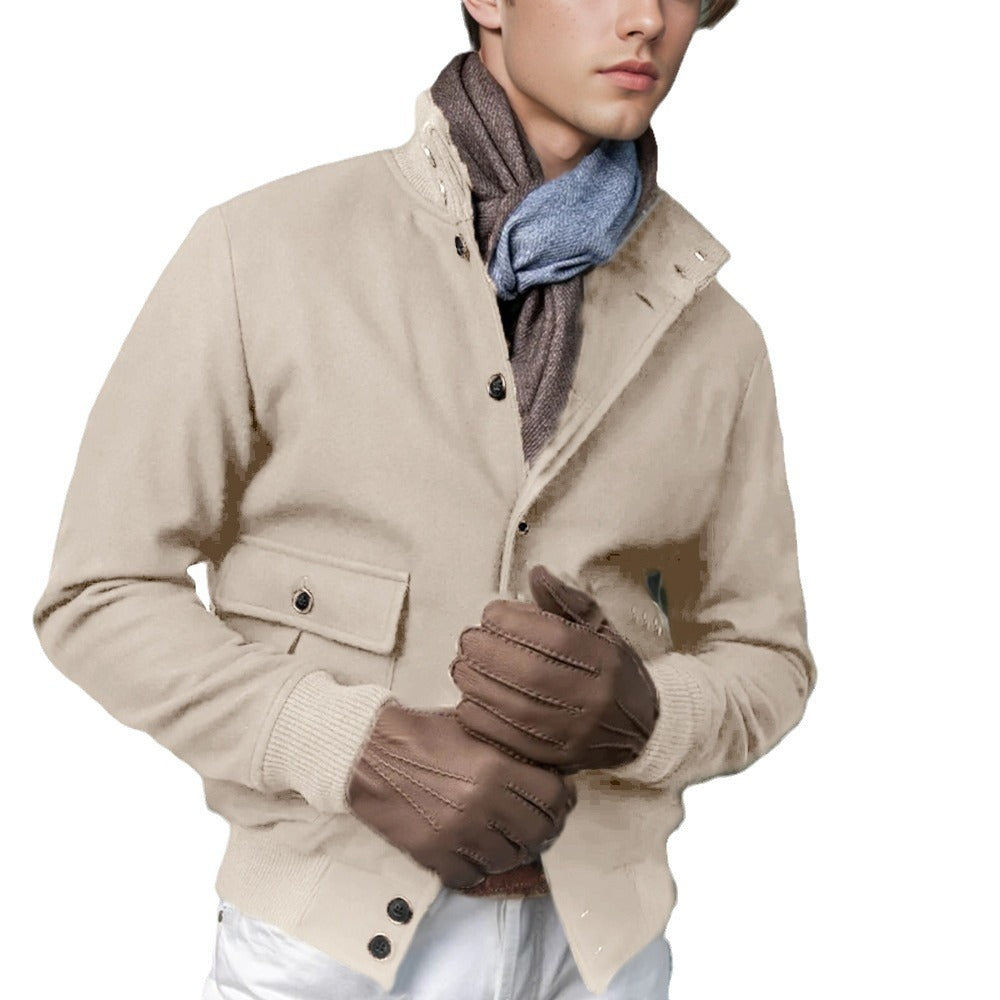 Herren modische Wolljacke mit warmem Innenfutter R&B
