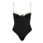 Damen Eleganter Badeanzug mit modischen Bändern R&B