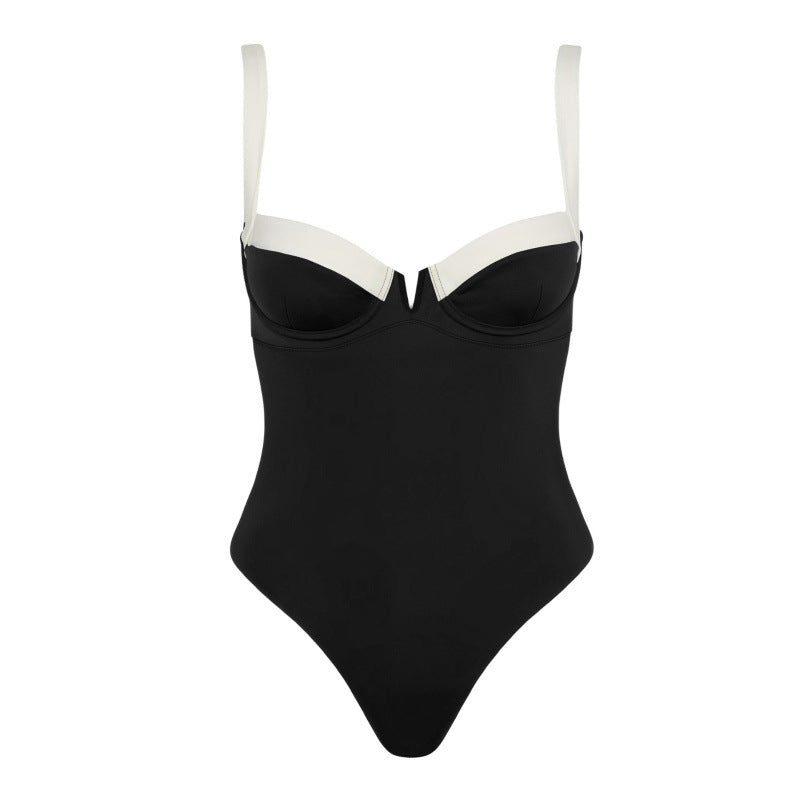 Damen Eleganter Badeanzug mit modischen Bändern R&B