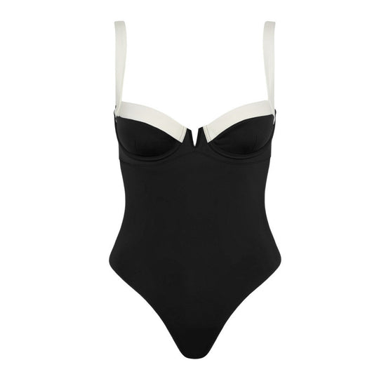 Damen Eleganter Badeanzug mit modischen Bändern R&B