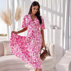 Damen Wickelkleid mit floralem Design R&B