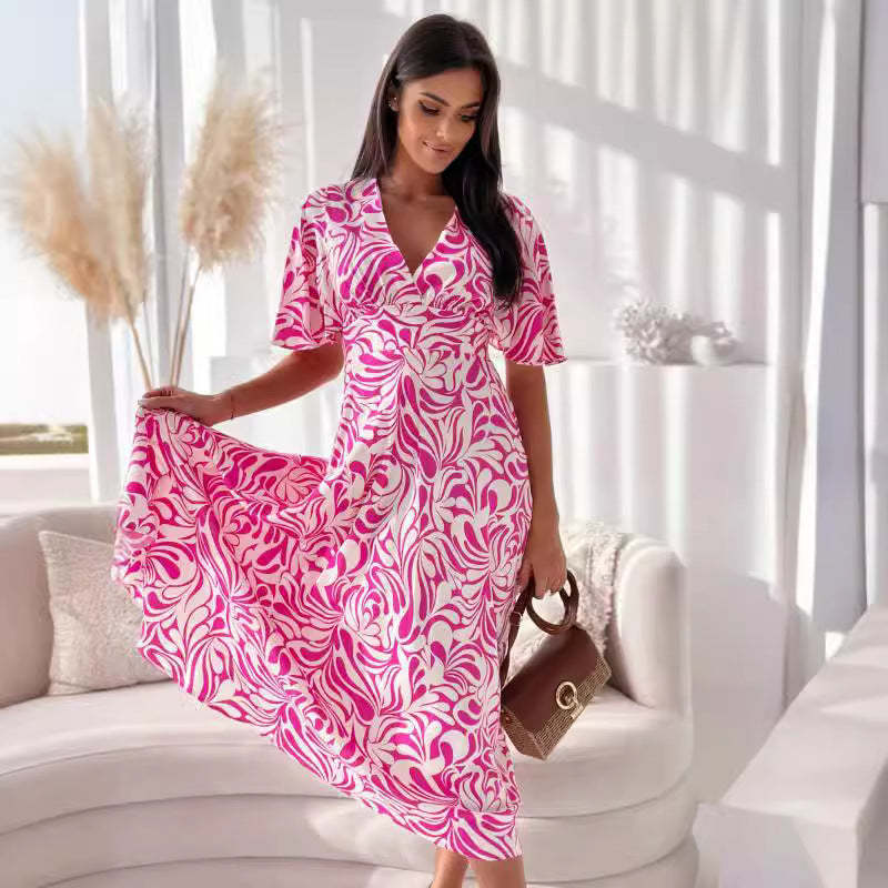 Damen Wickelkleid mit floralem Design R&B