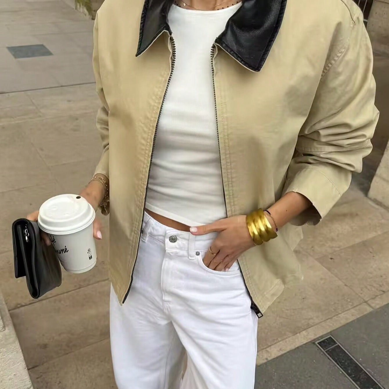 Damen lässige Übergangsjacke mit modernem Stehkragen und praktischen Taschen