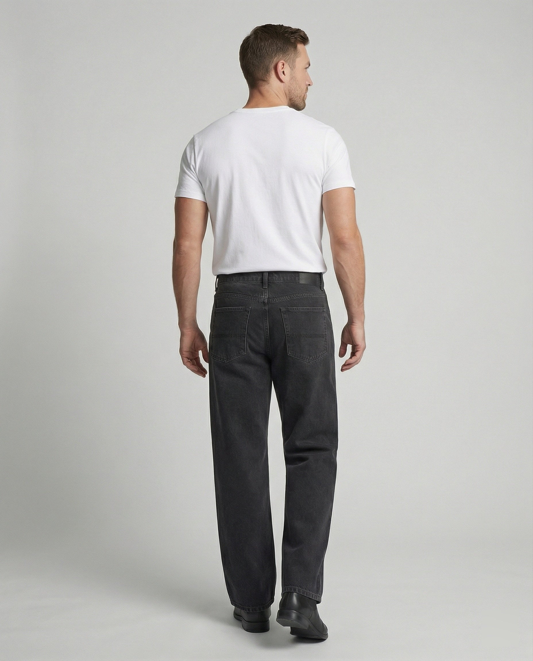 Retro Jeans Washed Schwarz Grau
