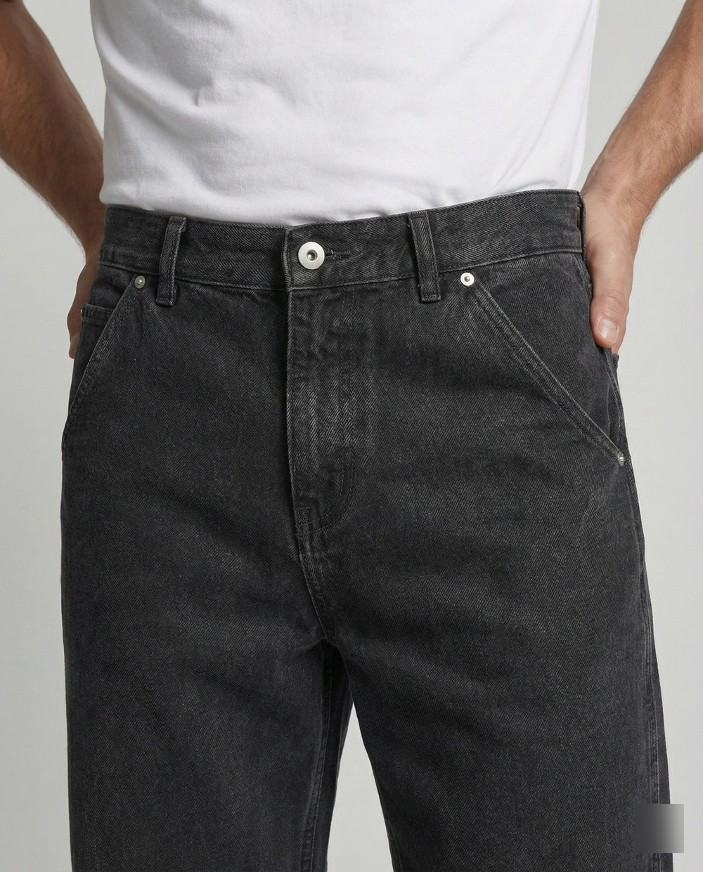 Retro Jeans Washed Schwarz Grau