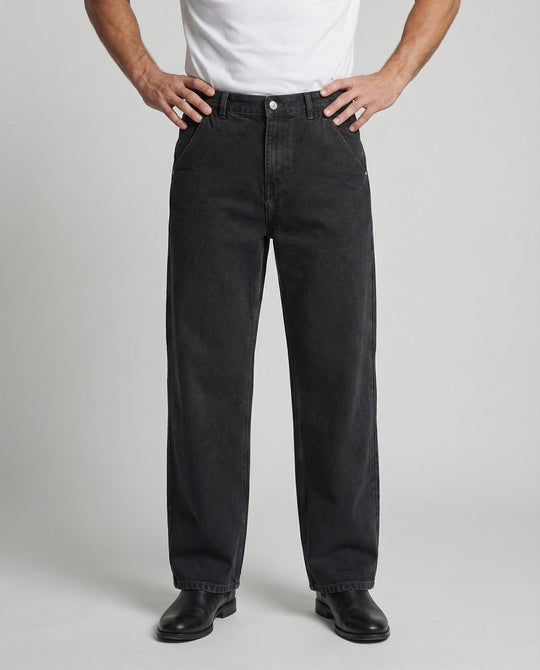 Retro Jeans Washed Schwarz Grau