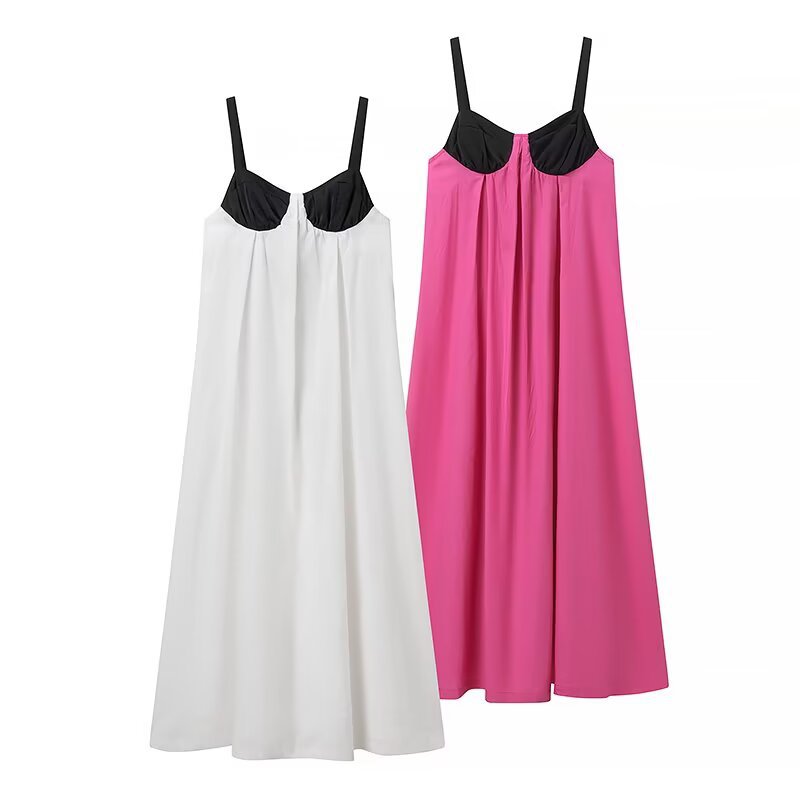 Damen Maxikleid mit geformtem Oberteil und schwingendem Rock R&B