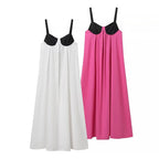 Damen Maxikleid mit geformtem Oberteil und schwingendem Rock R&B