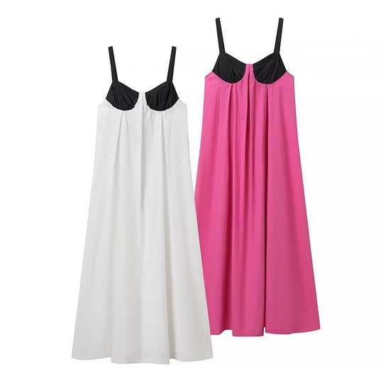 Damen Maxikleid mit geformtem Oberteil und schwingendem Rock R&B